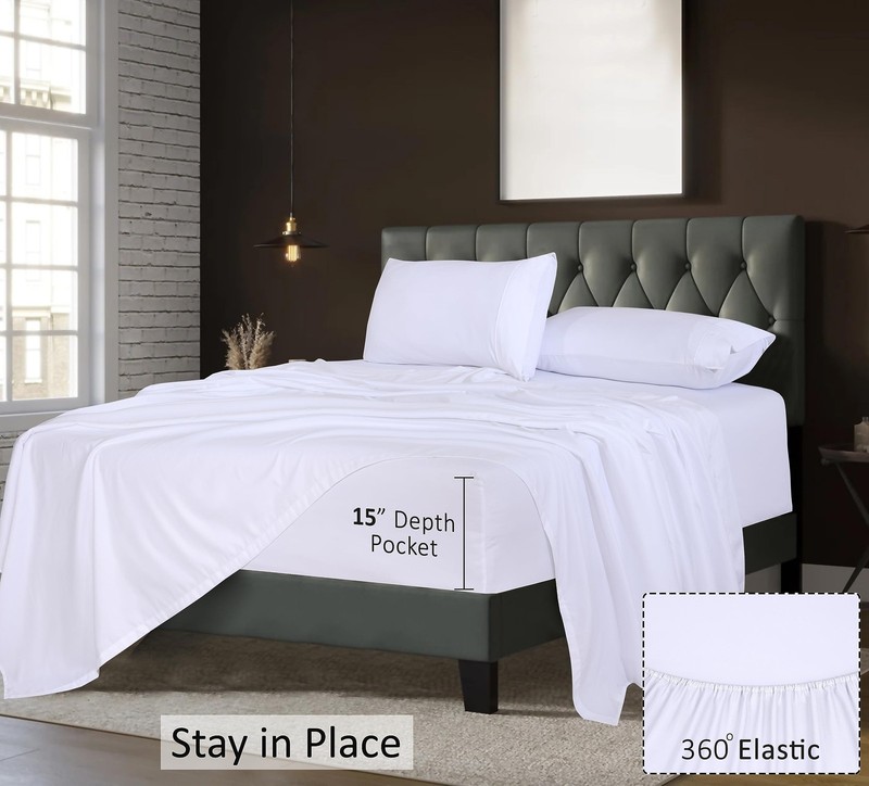 RUVANTI Flannel Sheets – Full Sheet Set, Ultra Soft & Cozy Double Full, White gallery