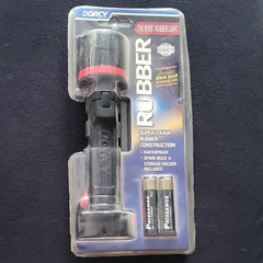 Rubber Waterproof Flashlight, 2 AA Batteries Included