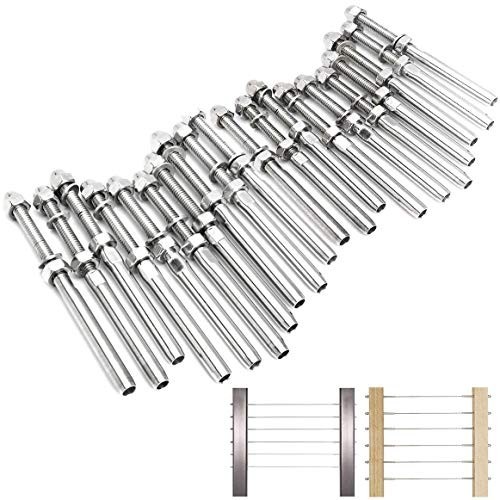 Cable Railing Swage Threaded Stud T316 Stainless Steel 3/16-In 20-Pc Kit