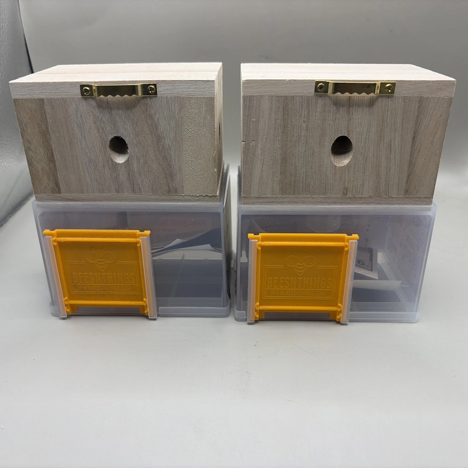 Bees 'N Things Outdoor Carpenter Bee Traps, NEW Lot Of 2 Log Cabins Safe Release gallery