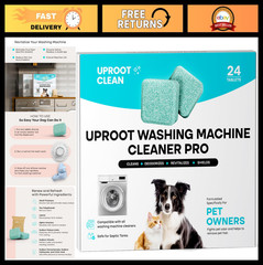 Washing Machine Cleaner Tablets – 24 Pack, HE & Front Load Compatible, Pet Safe,
