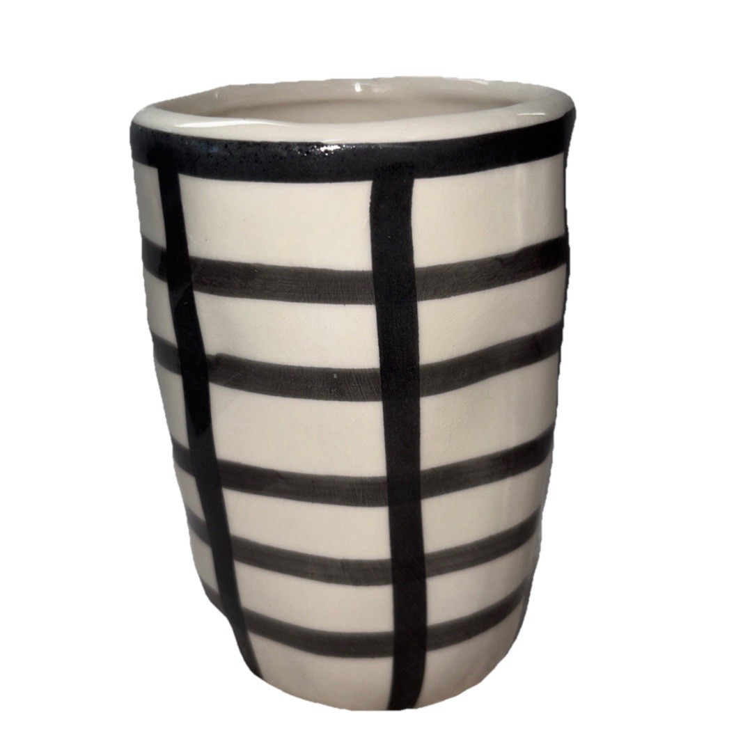 5 In Ceramic Type Cup/Vase Holder Hand-Painted (SHIPS IN 24 HOURS) gallery