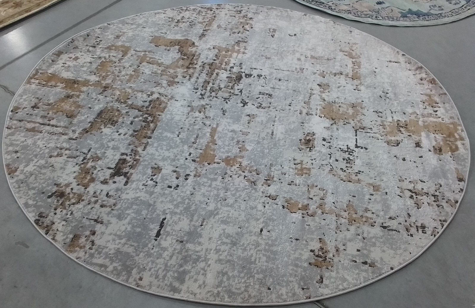 GREY / GOLD 8'-0" x 8'-0" Back Stain Rug, Reduced Price 1172768531 SHV723G-8R gallery