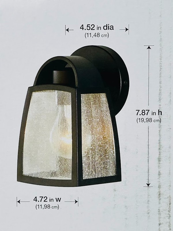 Home Decorators Collection 1-Light Outdoor Wall Lantern (Black, Seeded Glass) gallery