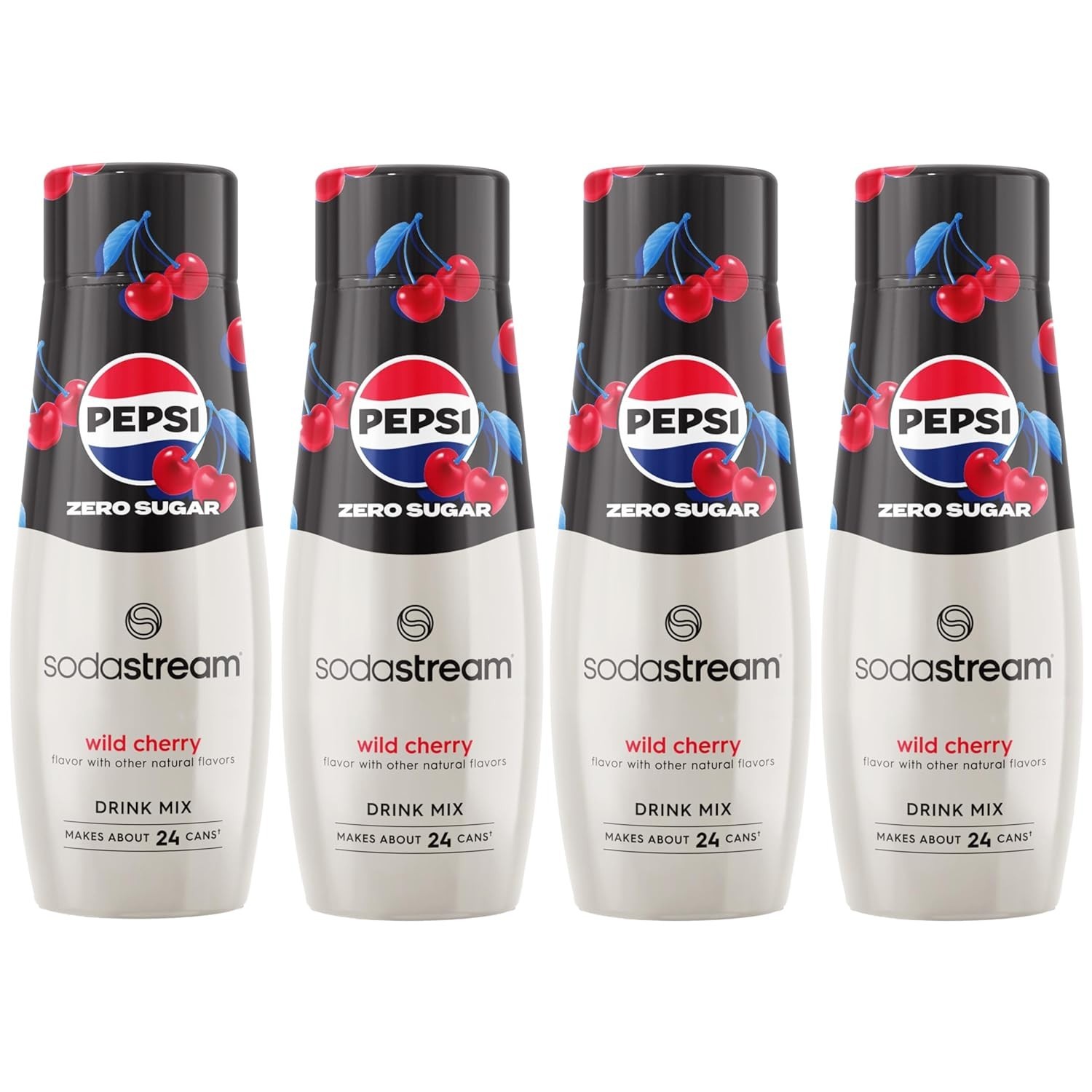 SodaStream Pepsi Wild Cherry Zero Sugar Drink Mix 14.9 Fl Oz Pack of 4 Exp 9/26 gallery