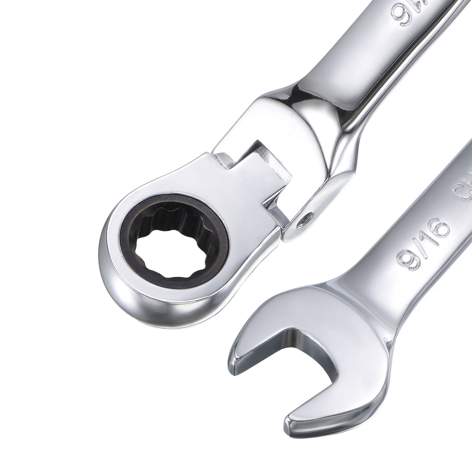 9/16 Inch Flex Head Ratcheting Combination Wrench 72 Teeth 12 Point Box Ended gallery