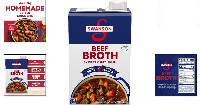 Swanson 48 oz Beef Broth - Versatile, No Artificial Ingredients, Gluten-Free gallery