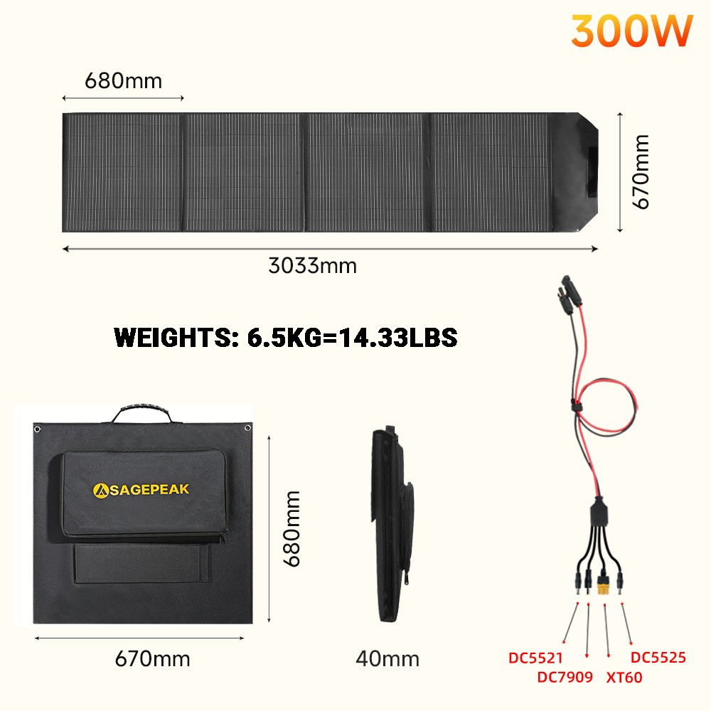 400W 300W 200W Foldable Portable Solar Panel for Power Station Outdoor Camping gallery