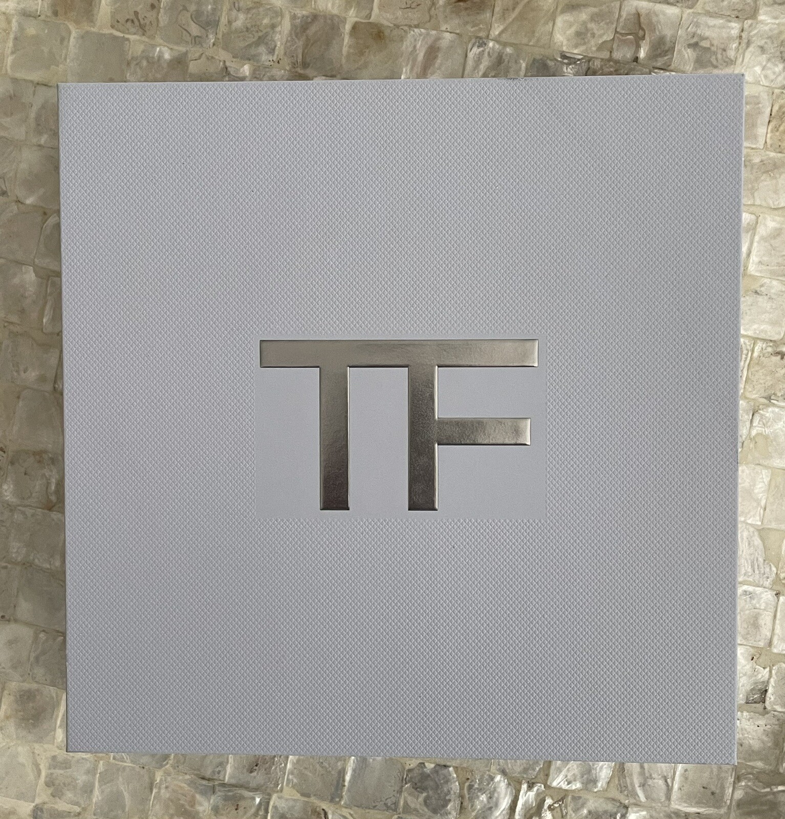 💠TOM FORD Gift Box Light Gray & Silver TF 6" x 6" x 1 1/2" New Empty FREE SHIP gallery