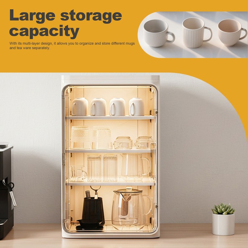 Stackable Plastic Mini Storage Cabinet with Doors and Shelves for Office Home gallery