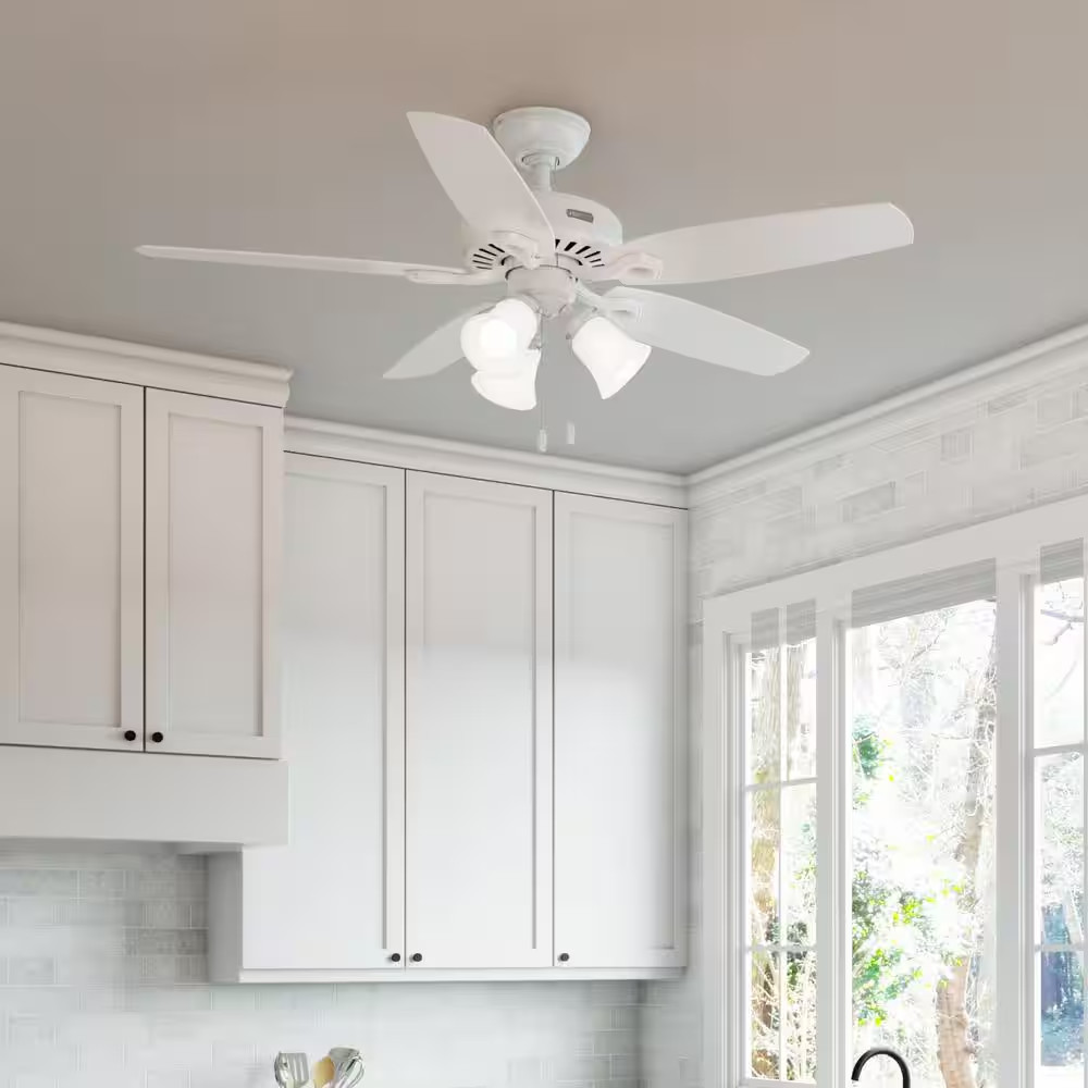 Builder 52 In. Indoor Fresh White Ceiling Fan with Light Kit Included gallery