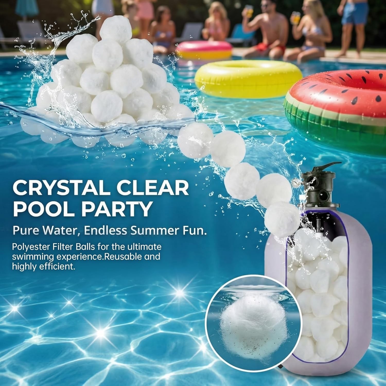 50pc Pool Filter Balls Reusable Sand Filter Media SwimmingPool Aquarium Filtrate gallery