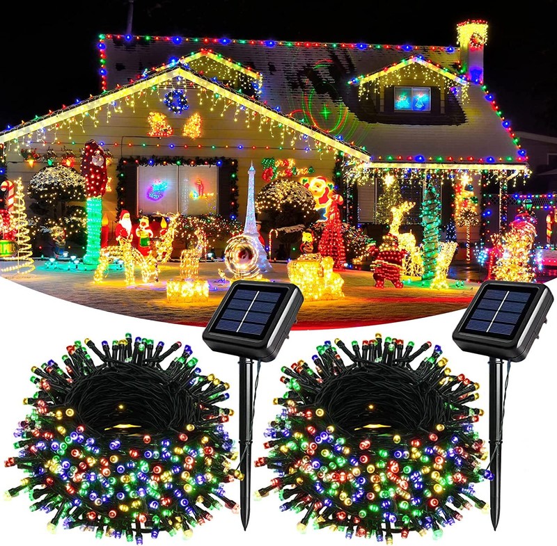 Solar Powered 100 LED String Lights Outdoor Waterproof Garden Christmas Lights gallery