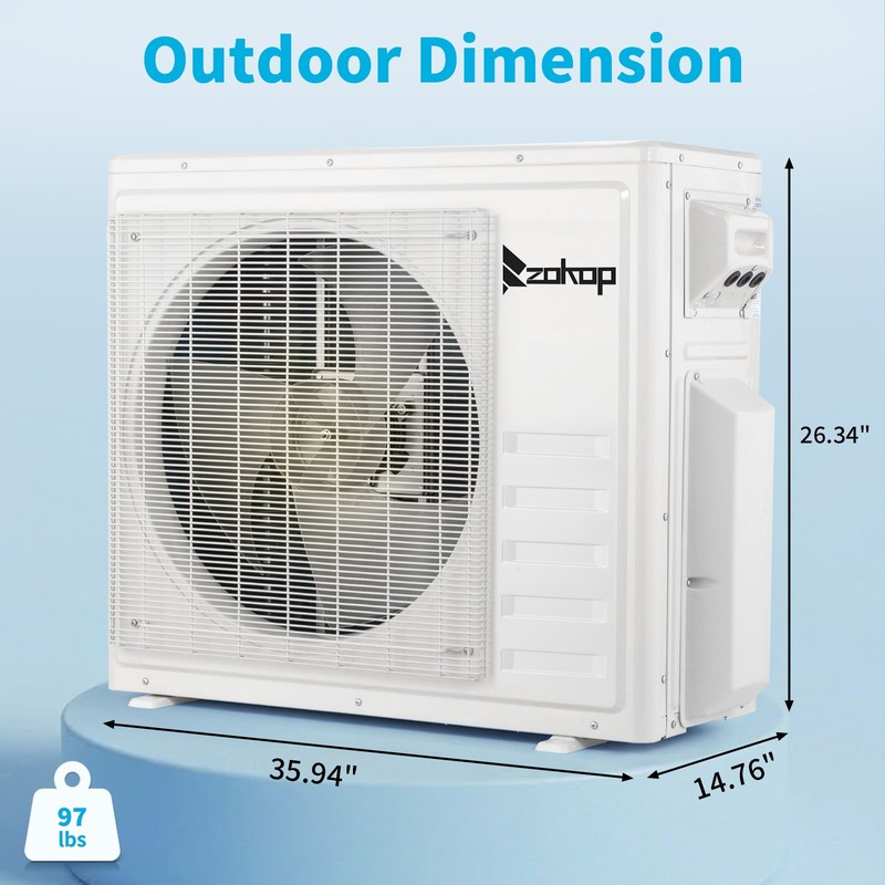 28000 BTU Dual 2 Zone Mini Split Heat Pump Air Conditioner Ductless AC Unit 230V gallery