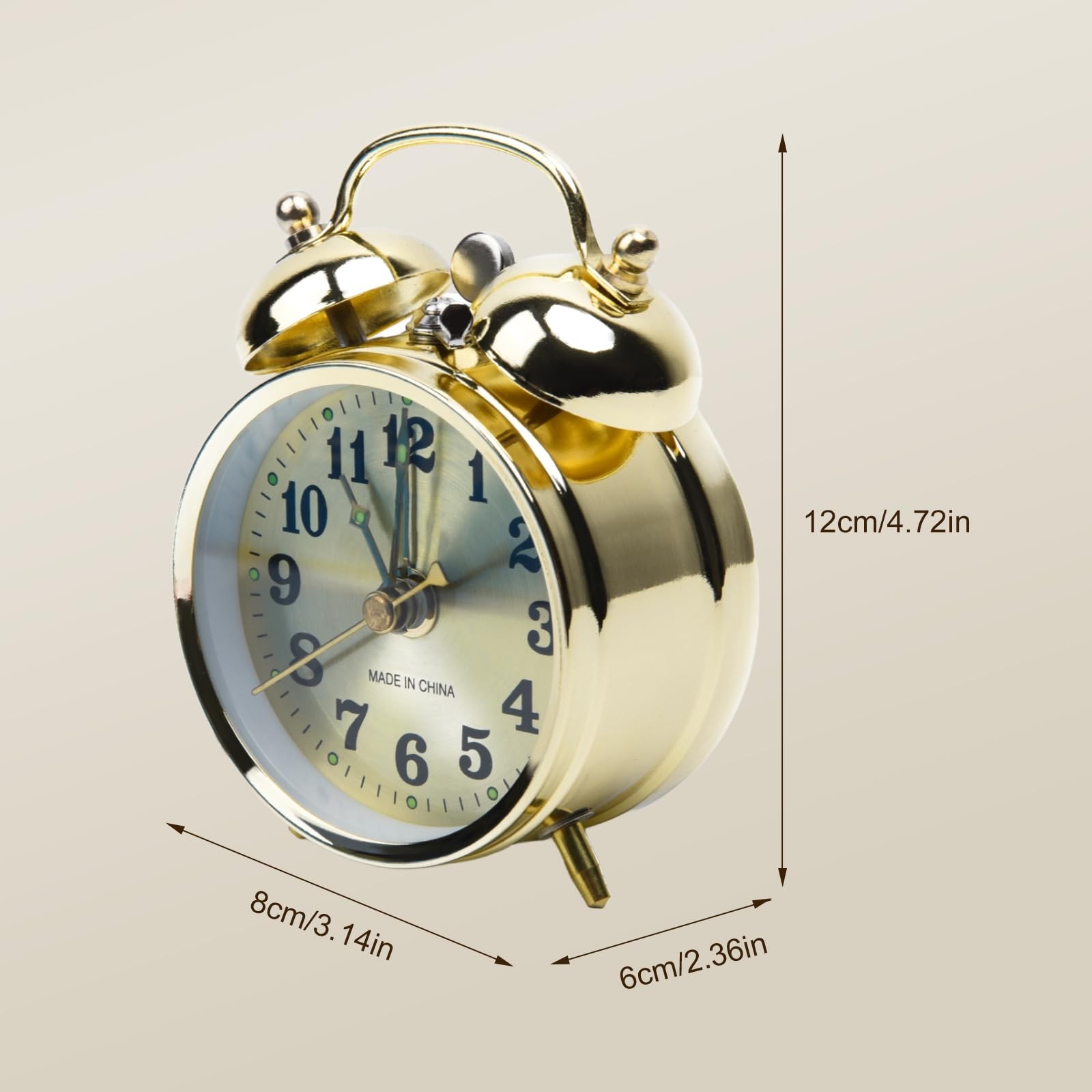 CookiBlend Vintage Alarm Clock, Manual Wind Up Loud Alarm Bell Clock Mechanic... gallery