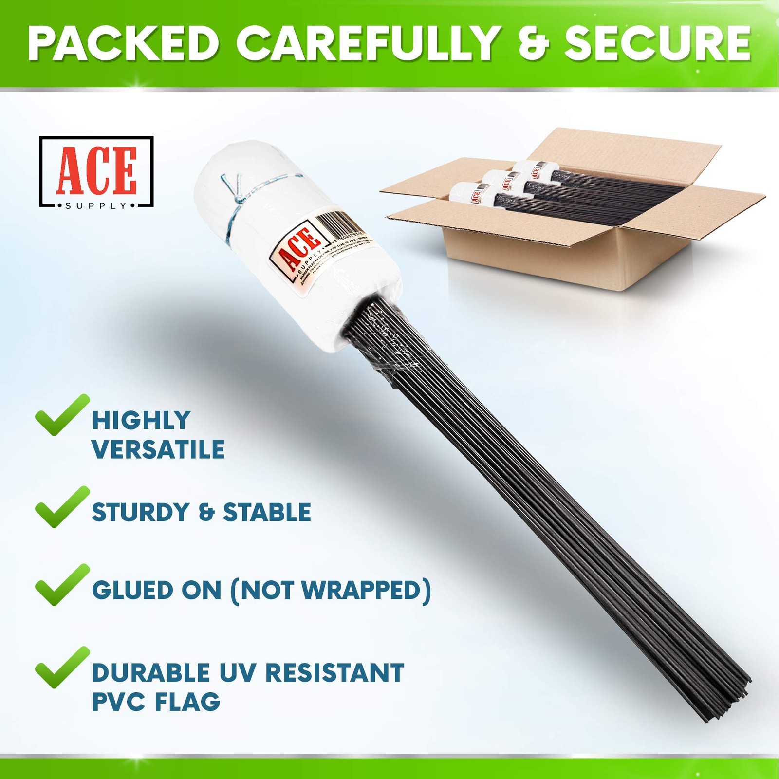 White Flags for Marking Yard - 4x5x15 Inch Invisible Fence Flags for Dogs - 50 gallery