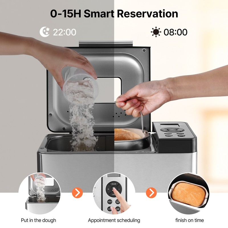 VEVOR 2LB 19-in-1 Bread Maker Automatic Compact Dough Machine Nonstick 3 Colors gallery