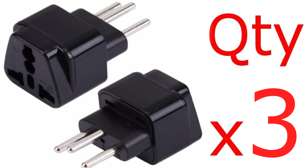 3PK Switzerland Travel Adapter Plug Type J Swiss Electrical Outlet 3 Prong gallery