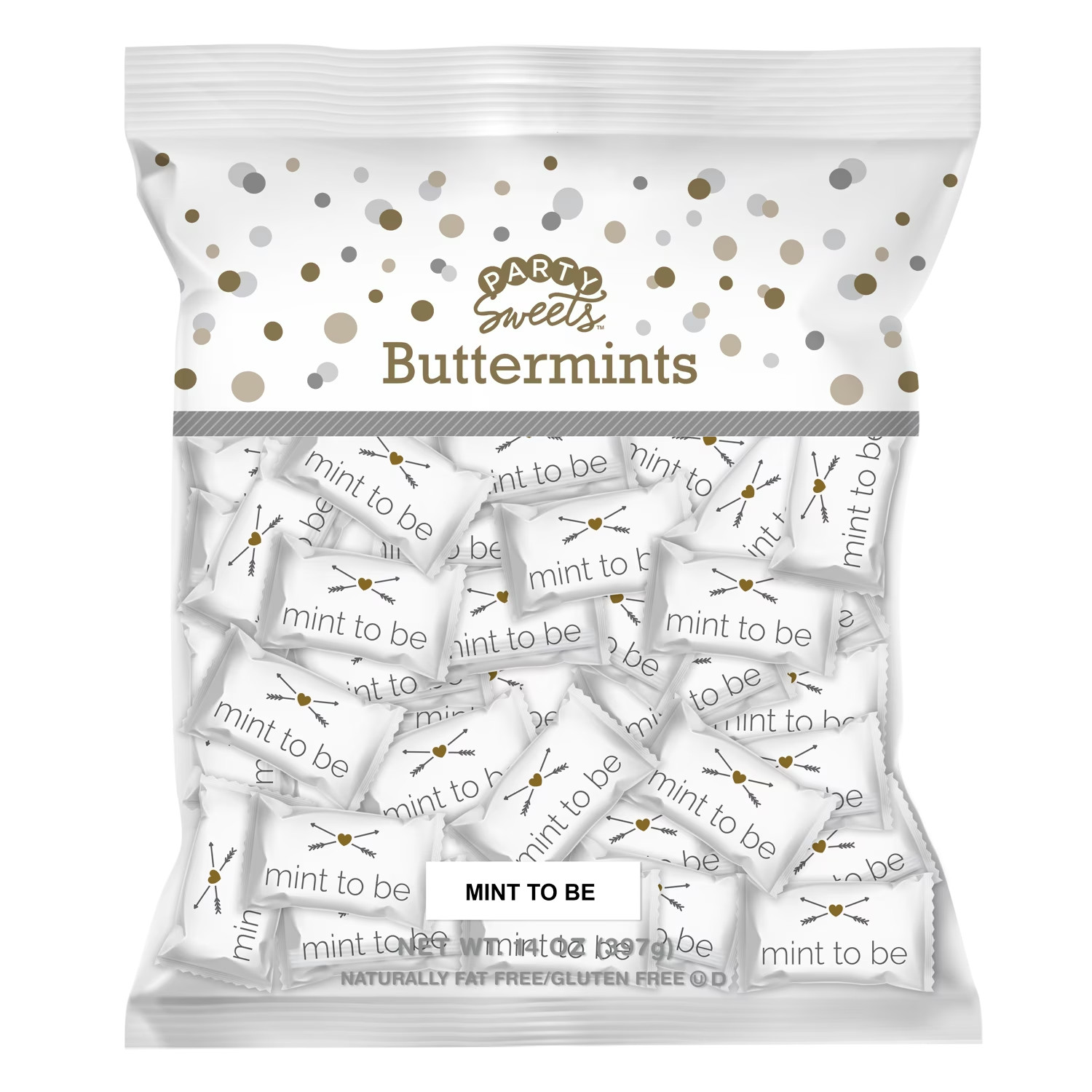 Party Sweets Wedding Buttermints in Mint to Be Wrapper, Allergens Contained, 14 gallery