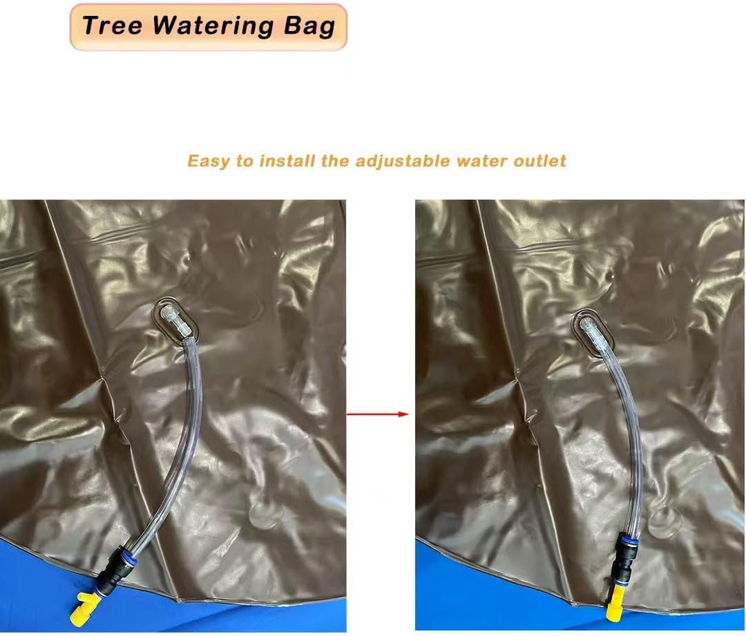 10 Gallon Brown Tree Watering Bag Ring - Adjustable Slow Release, Portable PVC D gallery