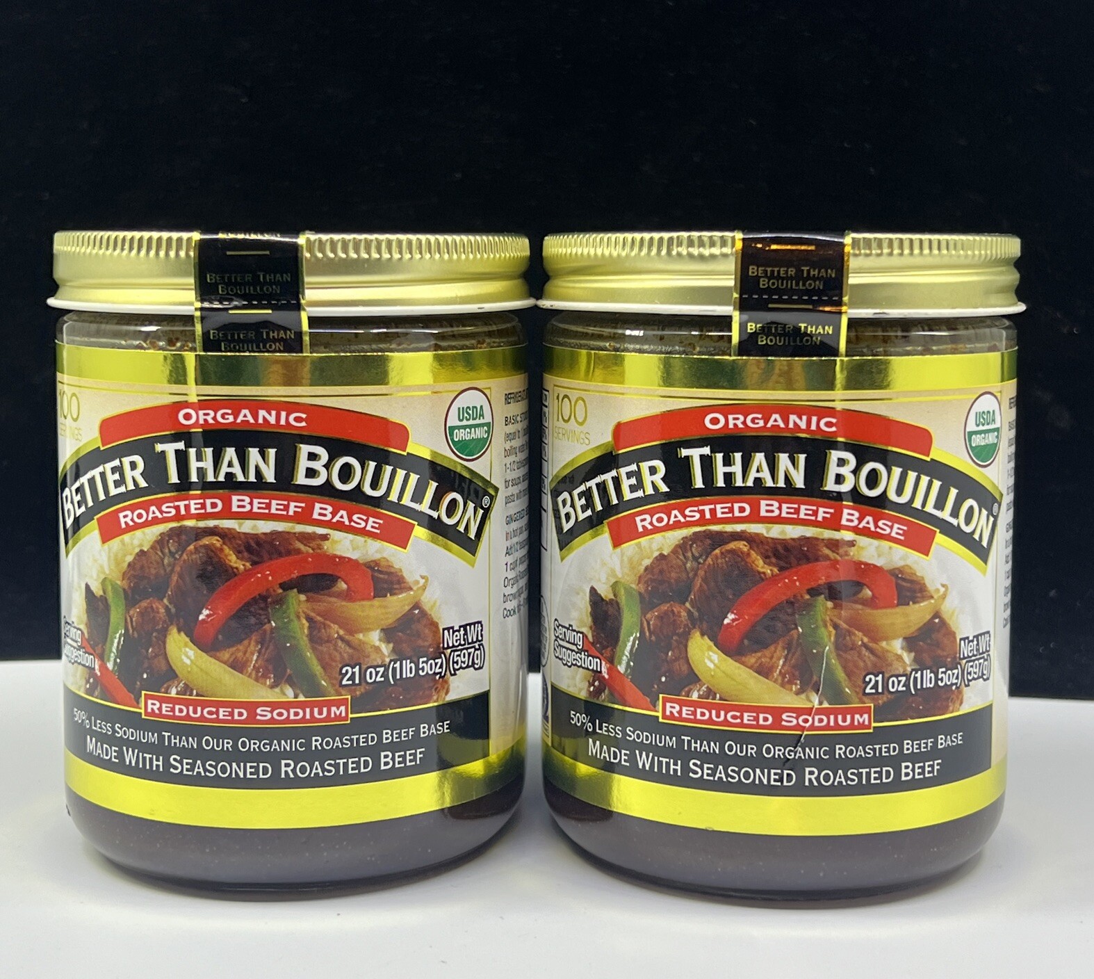 2 X Better Than Bouillon Organic Roasted Beef Base Jar JUMBO 21oz Reduced Sodium gallery