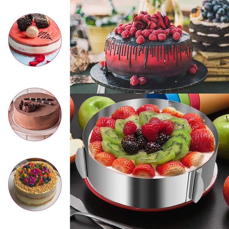 6-12 Inch Adjustable Cake Ring Stainless Steel Bakeware Tools Round Pastry Mould gallery
