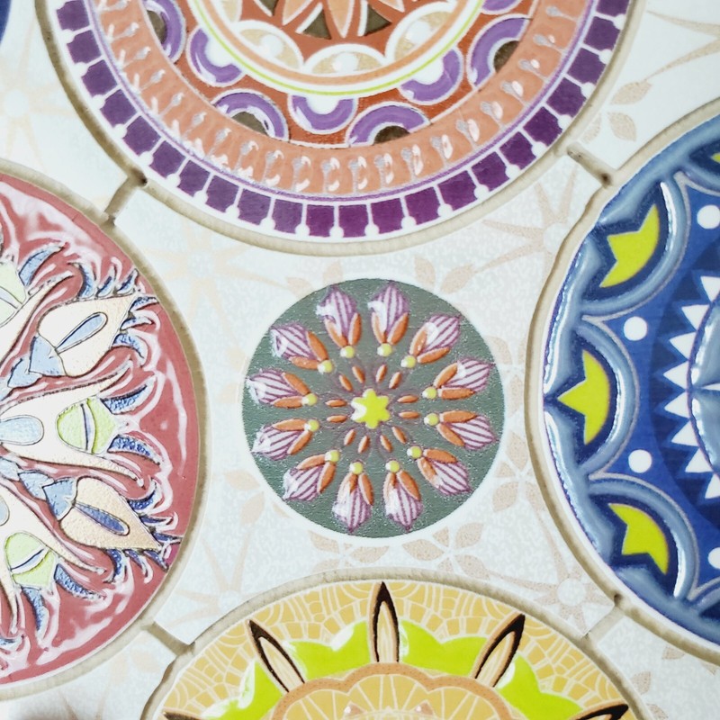 Mediterranean Ceramic Decorative Tile /Trivet Spain Pottery Art Floral Bohemian gallery