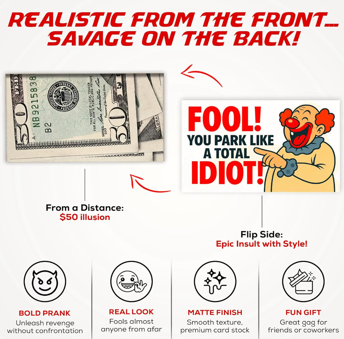 50 Pack Fake $50 Parking Prank Cards – Funny Gag Ticket to Fool Bad Parkers gallery