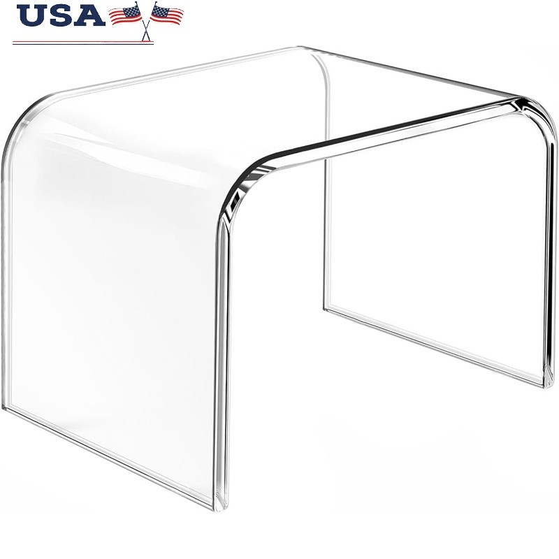 Clear Acrylic Step Stool Non-Slip Modern Design Easy to Clean Durable 250lbs New gallery