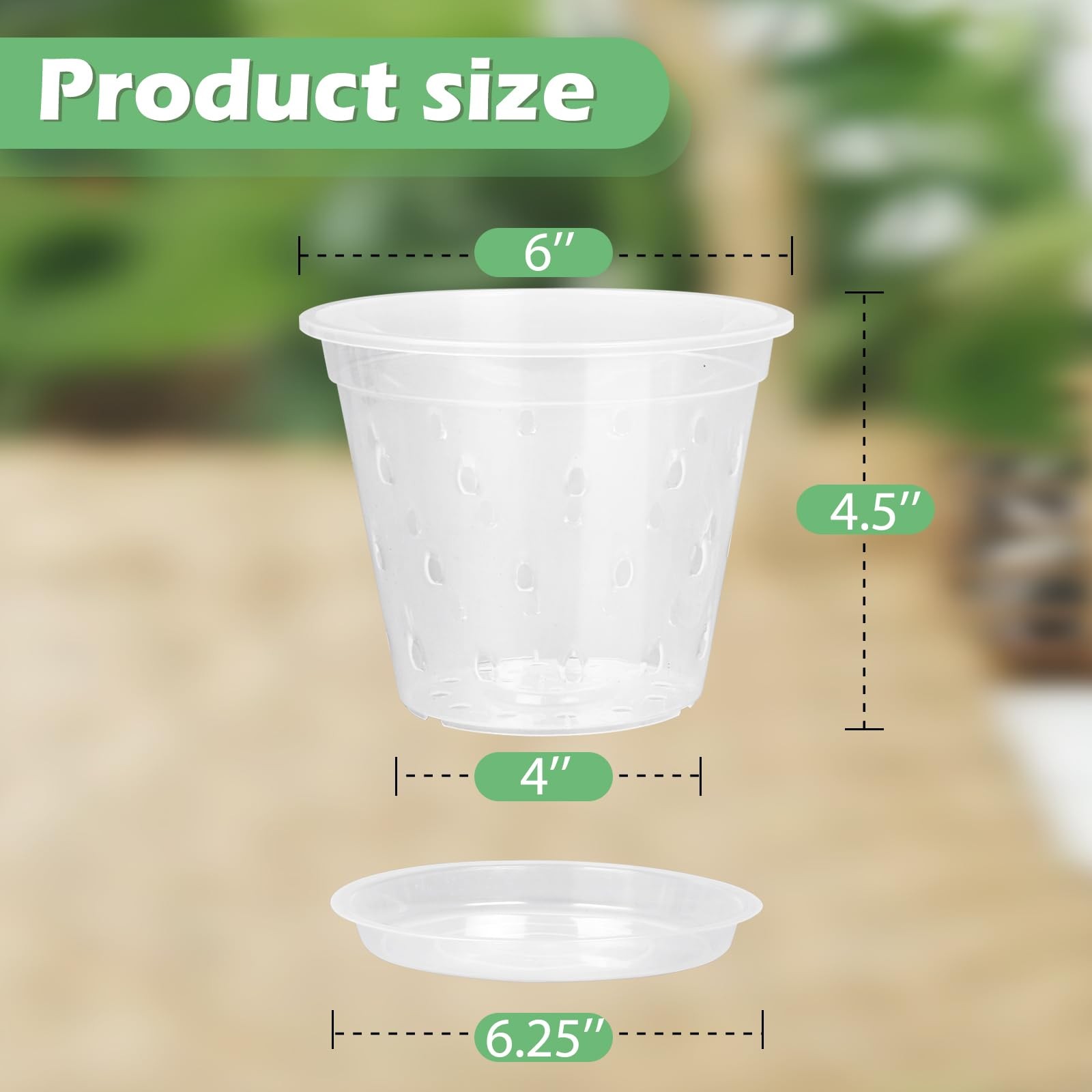 Orchid Pot, 8 Pack 6 Inch Orchid Pots with Holes and Saucers, Clear Plastic F... gallery