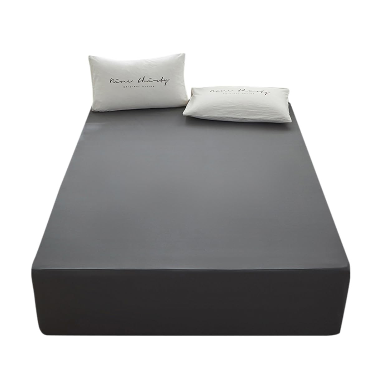 Dark Gray Twin Size Fitted Sheet Only, Deep Pocket, Fits 15, Soft Microfiber gallery