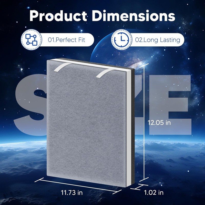 2 Pack Replacement HEPA Filter Set for LEVOIT Vital 100-RF Air Purifier gallery