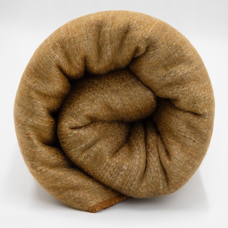DOUBLE DENSITY ALPACA WOOL BLANKET THROW | QUEEN SIZE | SOFT & WARM – CAMEL GOLD gallery