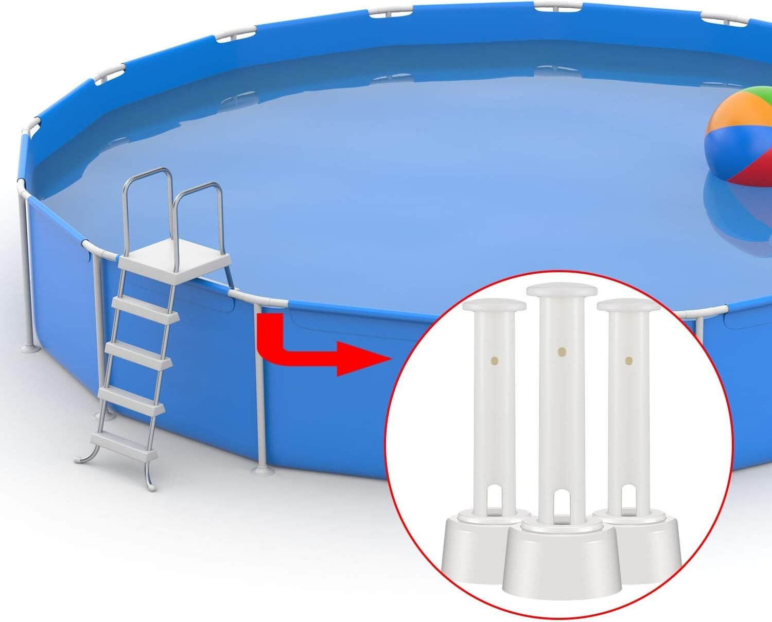 "Shappy 36 Pcs Plastic Pool Joint Pins with 36 Pcs Pool Seals Summer Pool Parts gallery