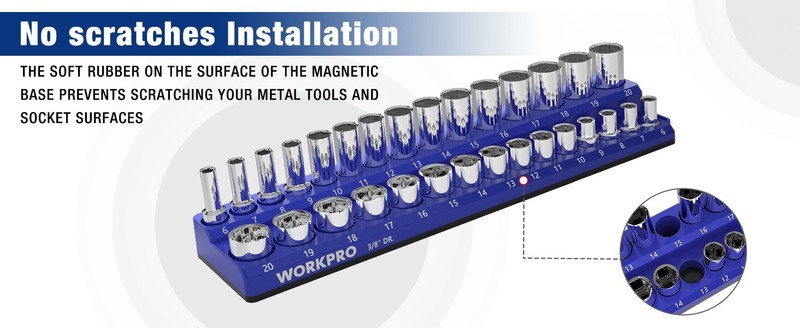 Magnetic Socket Organizer Storage Holder Tray 1/4"/3/8"/1/2" Drive SAE/Metric US gallery
