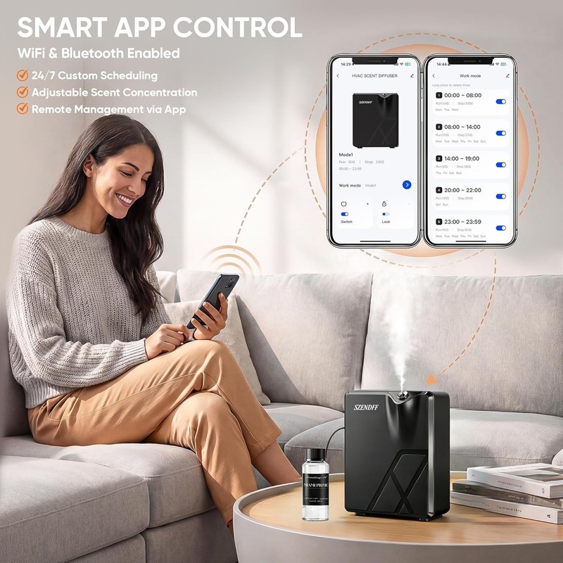 Waterless Essential Oil Scent Diffuser, Wall Mount or Desktop, Smart Life App gallery