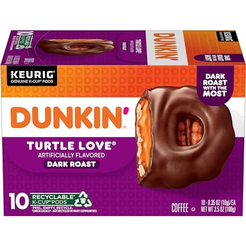 Dunkin Turtle Love K Cup Pods 60 Count Dark Roast Coffee Pods Flavored Coffee gallery
