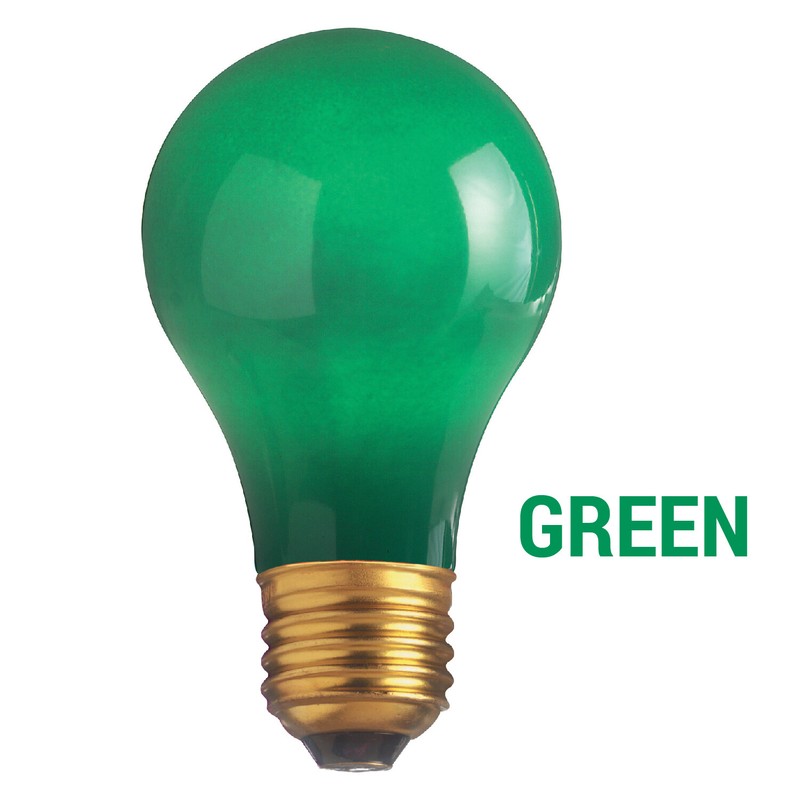 4 Pack CERAMIC SOLID GREEN BULBS A19 25W 120V Medium E26 Base 25A19 Dimmable gallery
