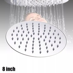 8in Round / Square Rainfall Shower Head Chrome Stainless Steel Bath Rain Sprayer