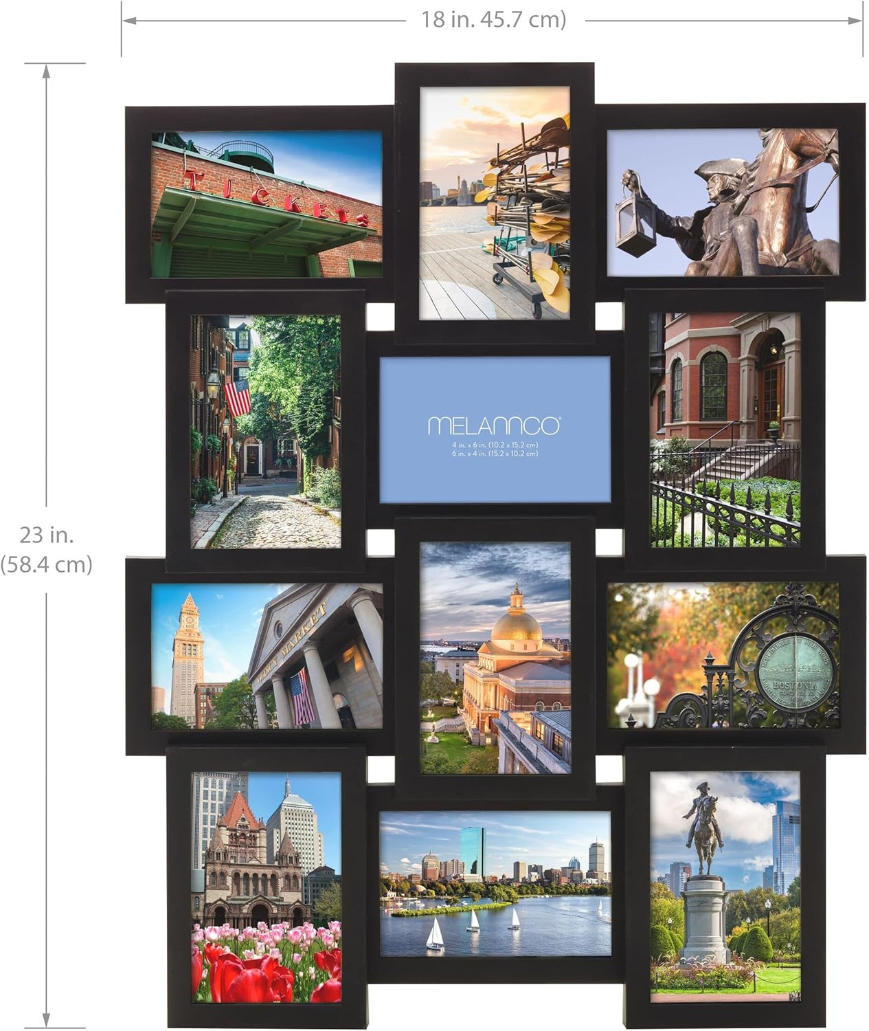 18x23In Black Collage Picture Frame Multi-Photo Frame 12 Openings Six gallery