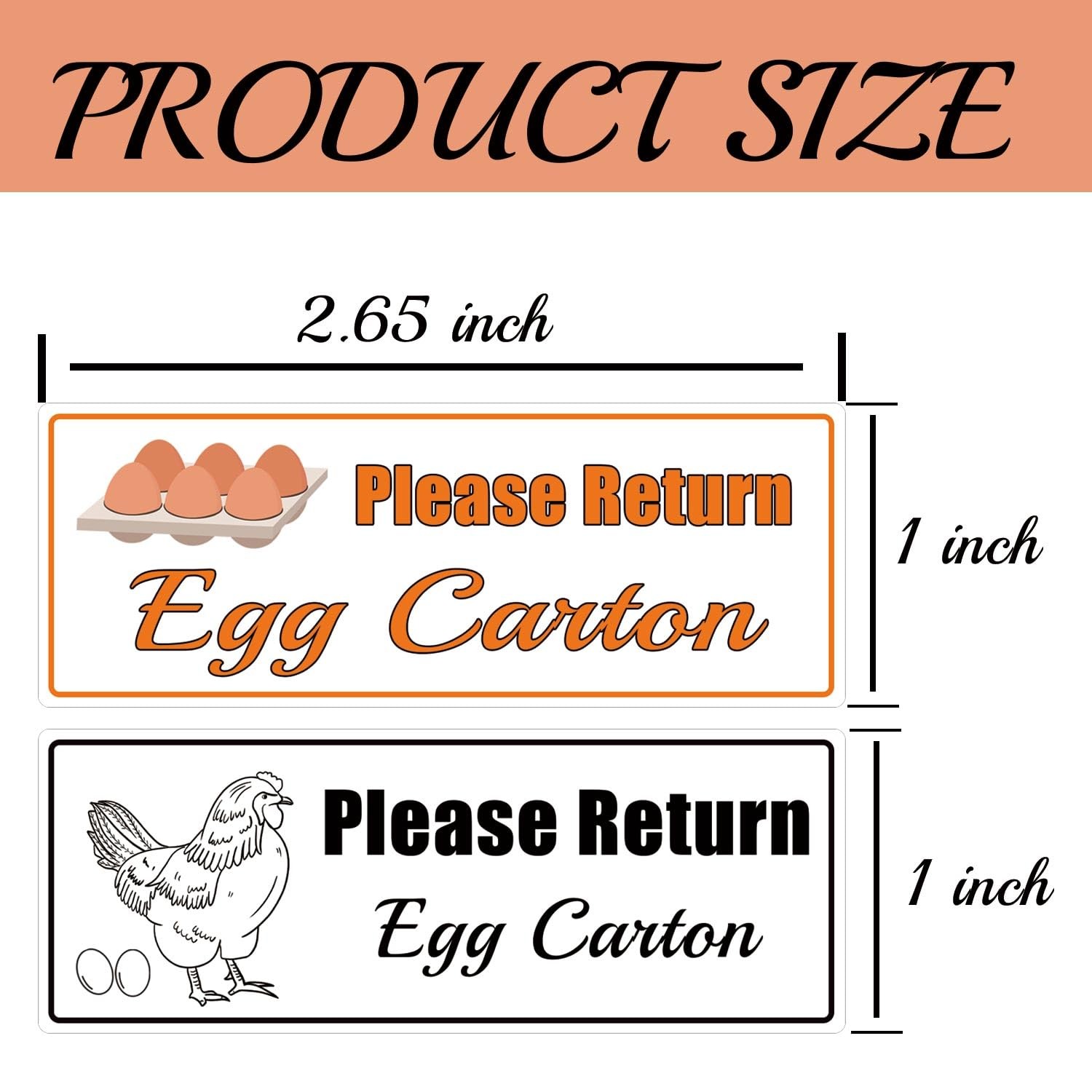 1 x 2.625 Inch 500 Pcs Please Return Egg Cartons 1 x inch, White gallery