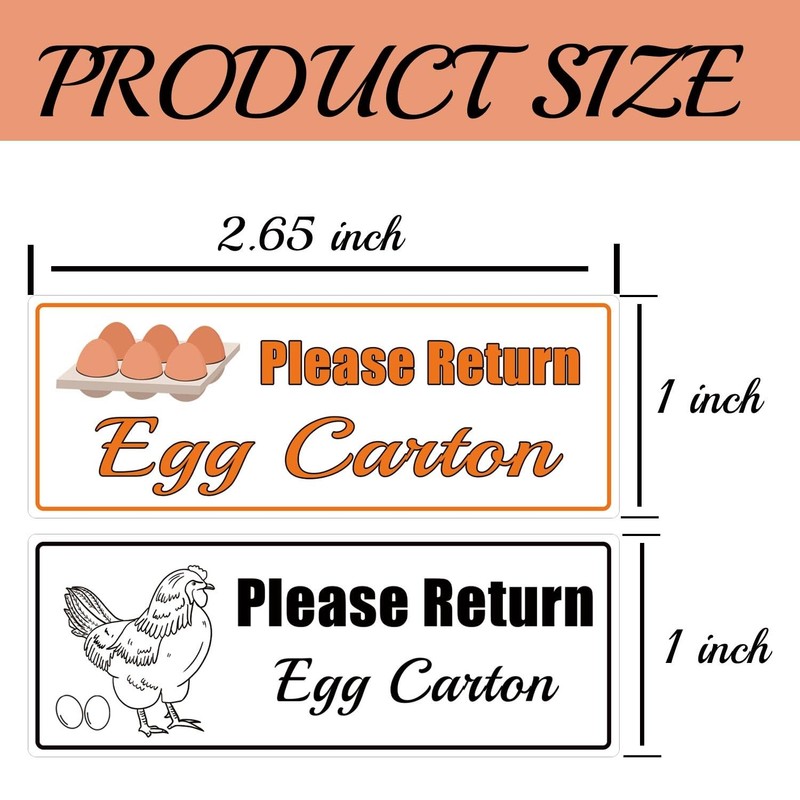 1 x 2.625 Inch 500 Pcs Please Return Egg Cartons 1 x inch, White gallery