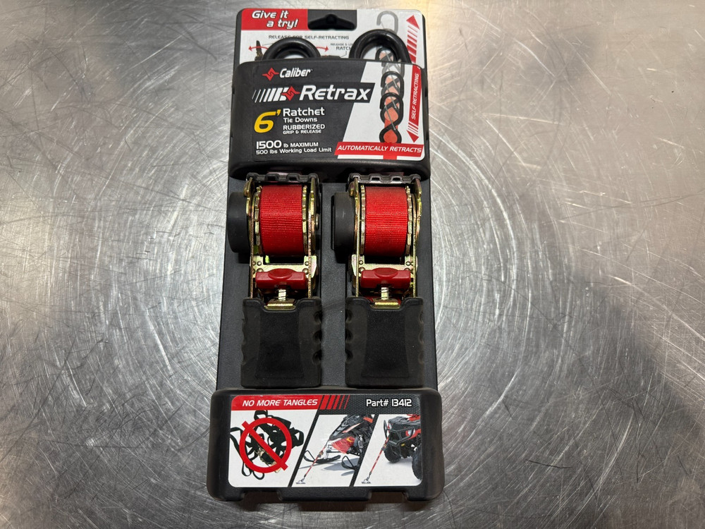 Caliber Retrax Retractable Tow Strap - 1500lbs. Motorcycle ATV/UTV Street 13412