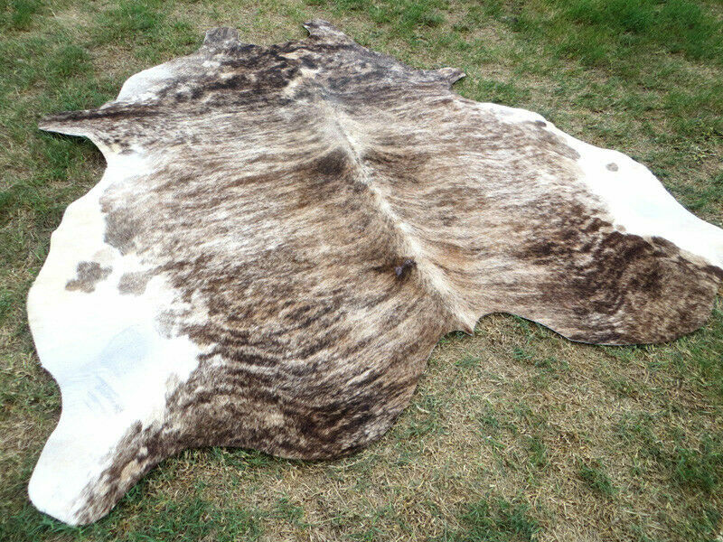 MAKE OFFER !! LARGE BRINDLE GRAY Cowhide Rug natural Cowhides Cow Hide Skin RT gallery