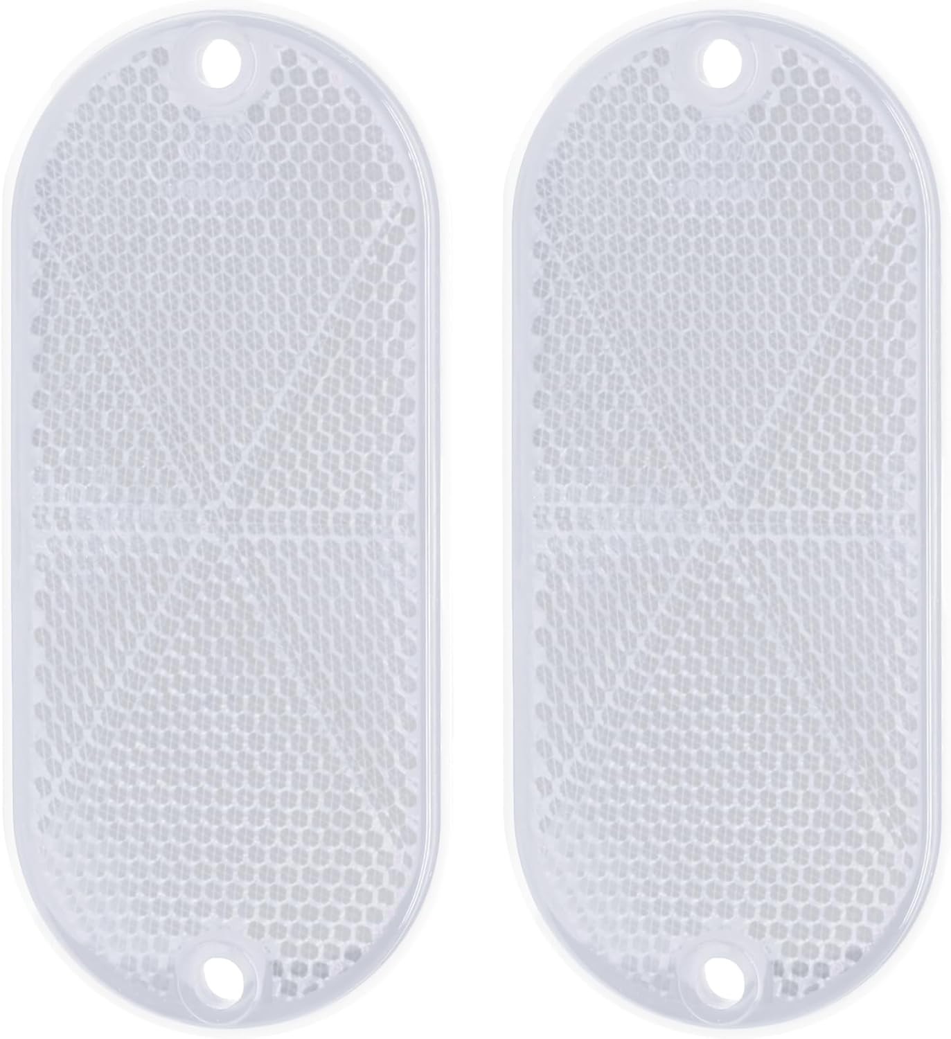 White Self-Adhesive Oval Reflectors, DOT Compliant for Tru Color: WhiteSize: 2 gallery