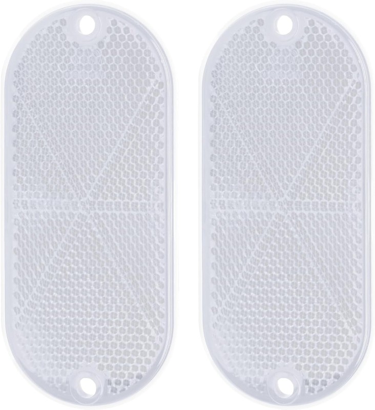White Self-Adhesive Oval Reflectors, DOT Compliant for Tru Color: WhiteSize: 2 gallery