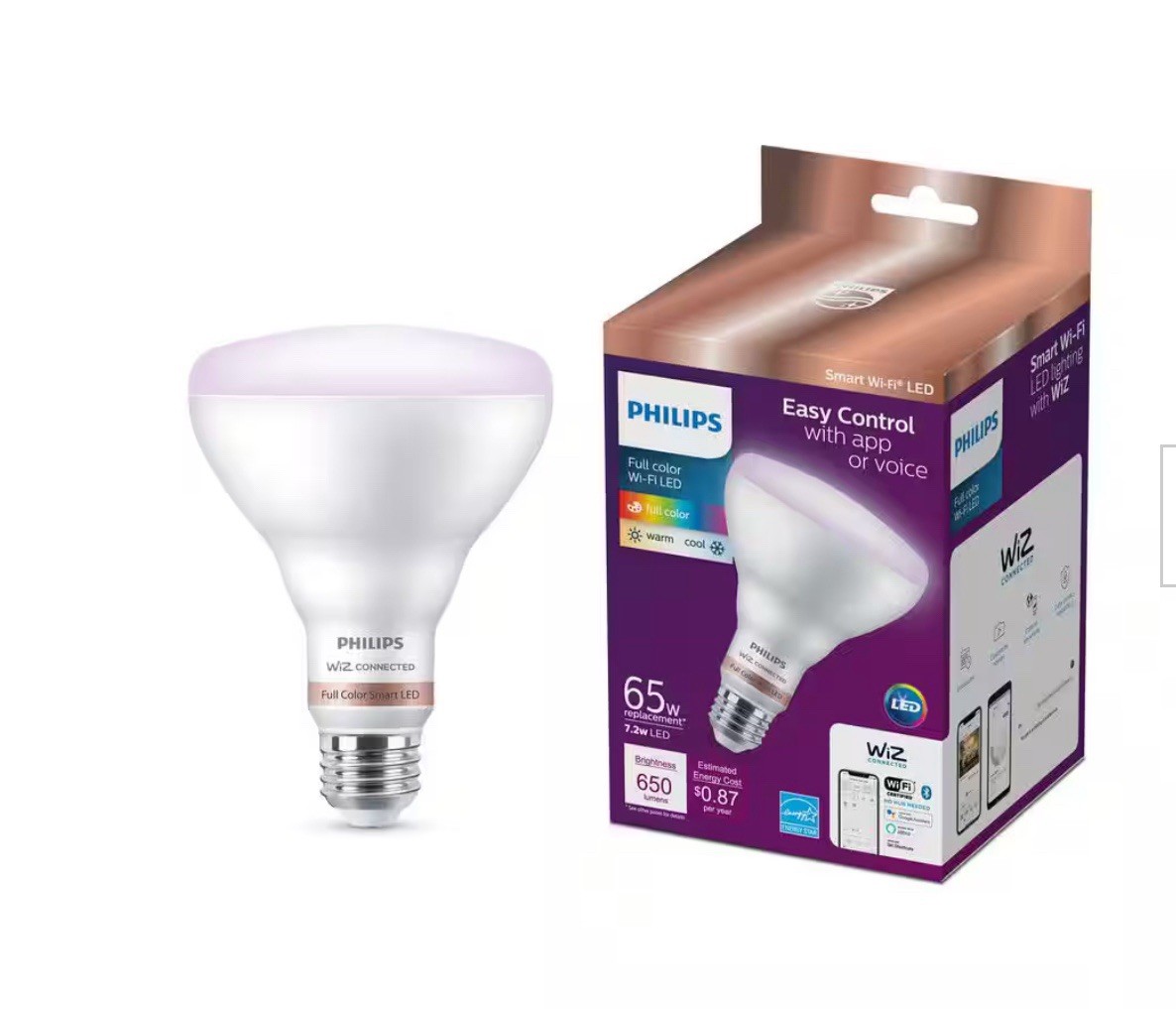 Philips Smart Wi-Fi LED Color Changing BR30 Wiz Connected 2 Pack gallery
