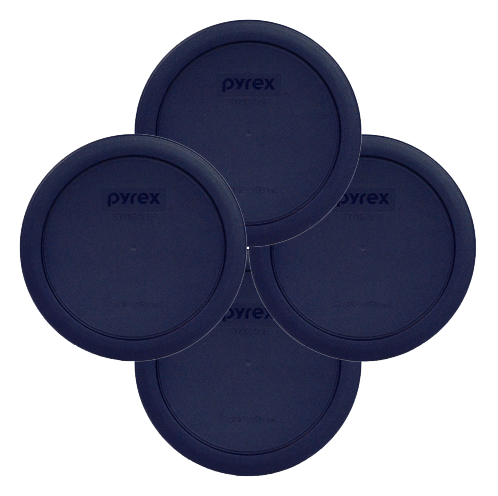 Pyrex 7201-PC Round 4 Cup Storage Lid Cover Blue 4 Pack New for Glass Bowl gallery