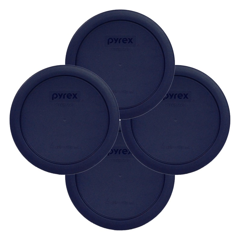 Pyrex 7201-PC Round 4 Cup Storage Lid Cover Blue 4 Pack New for Glass Bowl gallery