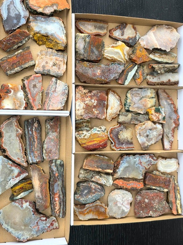 Morocco Agate Crystal Slices Rough Lapidary Material gallery